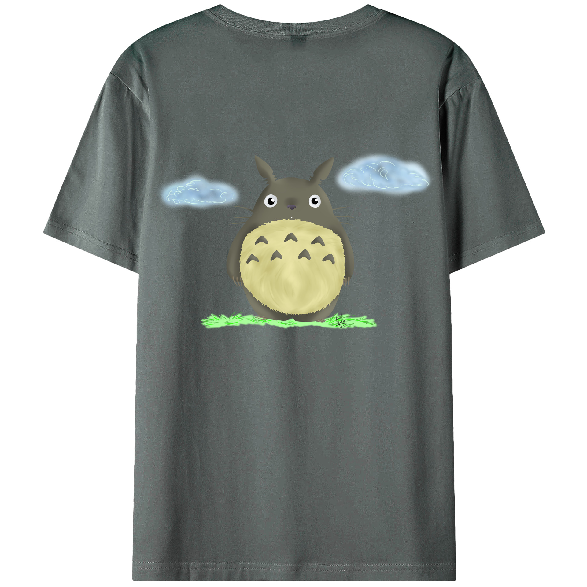 （画像用） となりのトトロ 草壁メイ 草壁サツキ My Neighbor Totoro Satsuki Kusakabe Mei Kusakabe 綿100％ メンズ半袖Tシャツ（バックプリント） 通気性